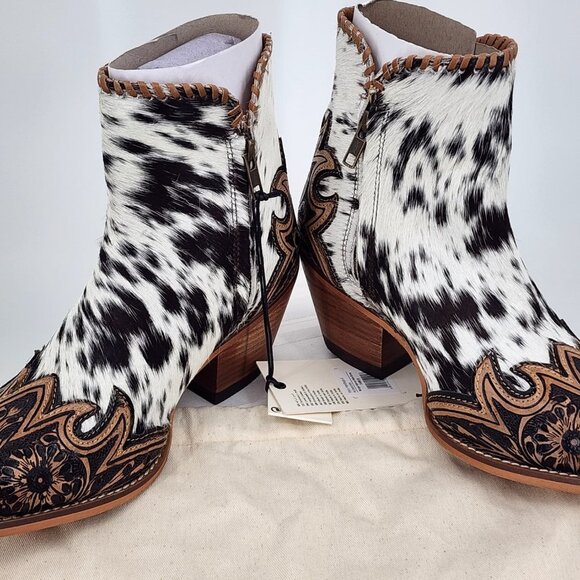 MYRA BAG Margie Hair On Hide Shortie Cowboy Boots Size 6 NWT - Picture 10 of 12